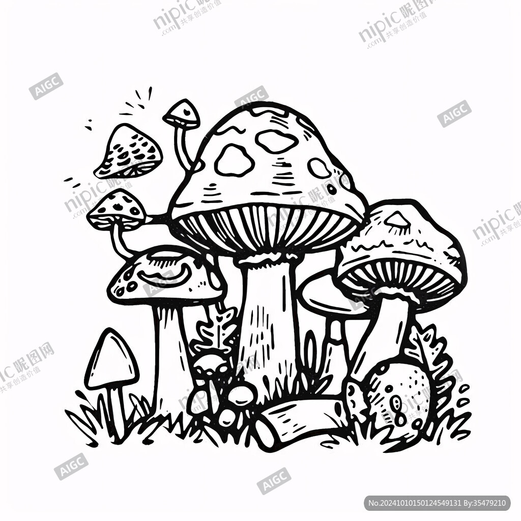 蘑菇手绘插画