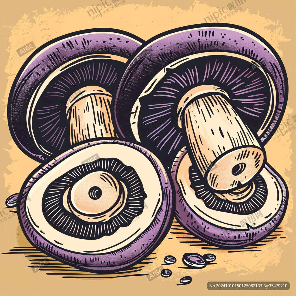 香菇手绘插画