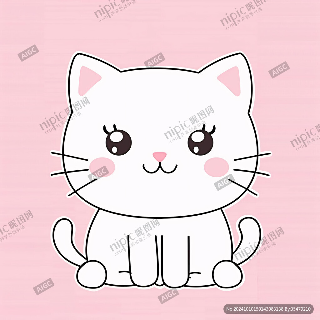 粉色猫猫卡通背景