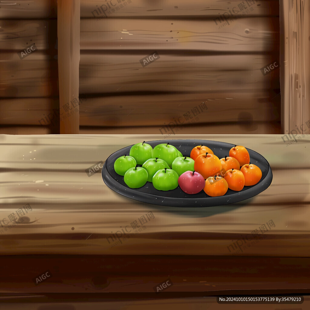 磨盘柿子插画