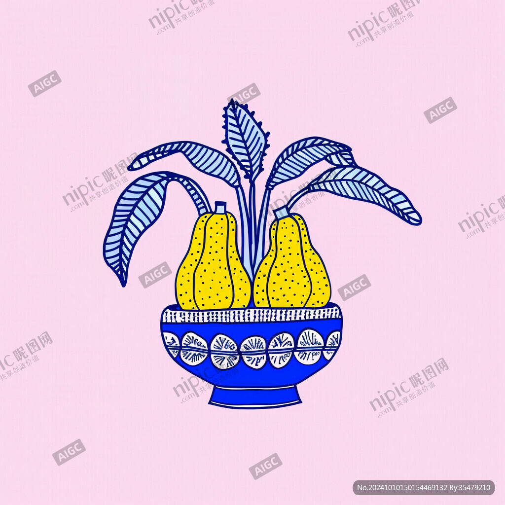 手绘芦荟盆栽