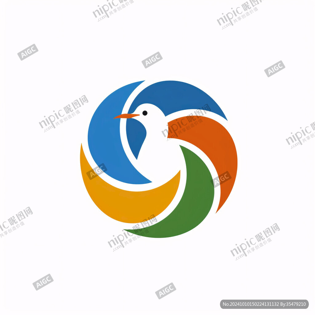 鸟类圆形logo