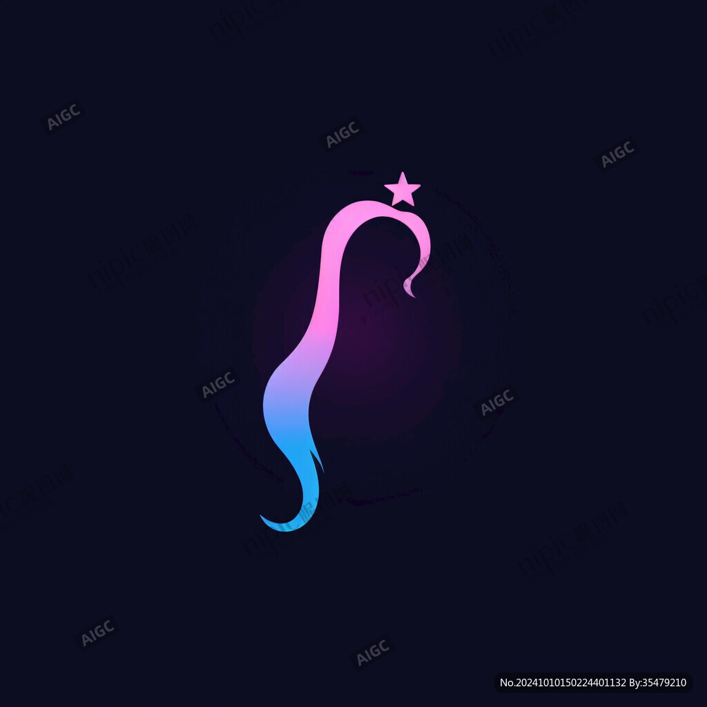 月亮星星海浪logo