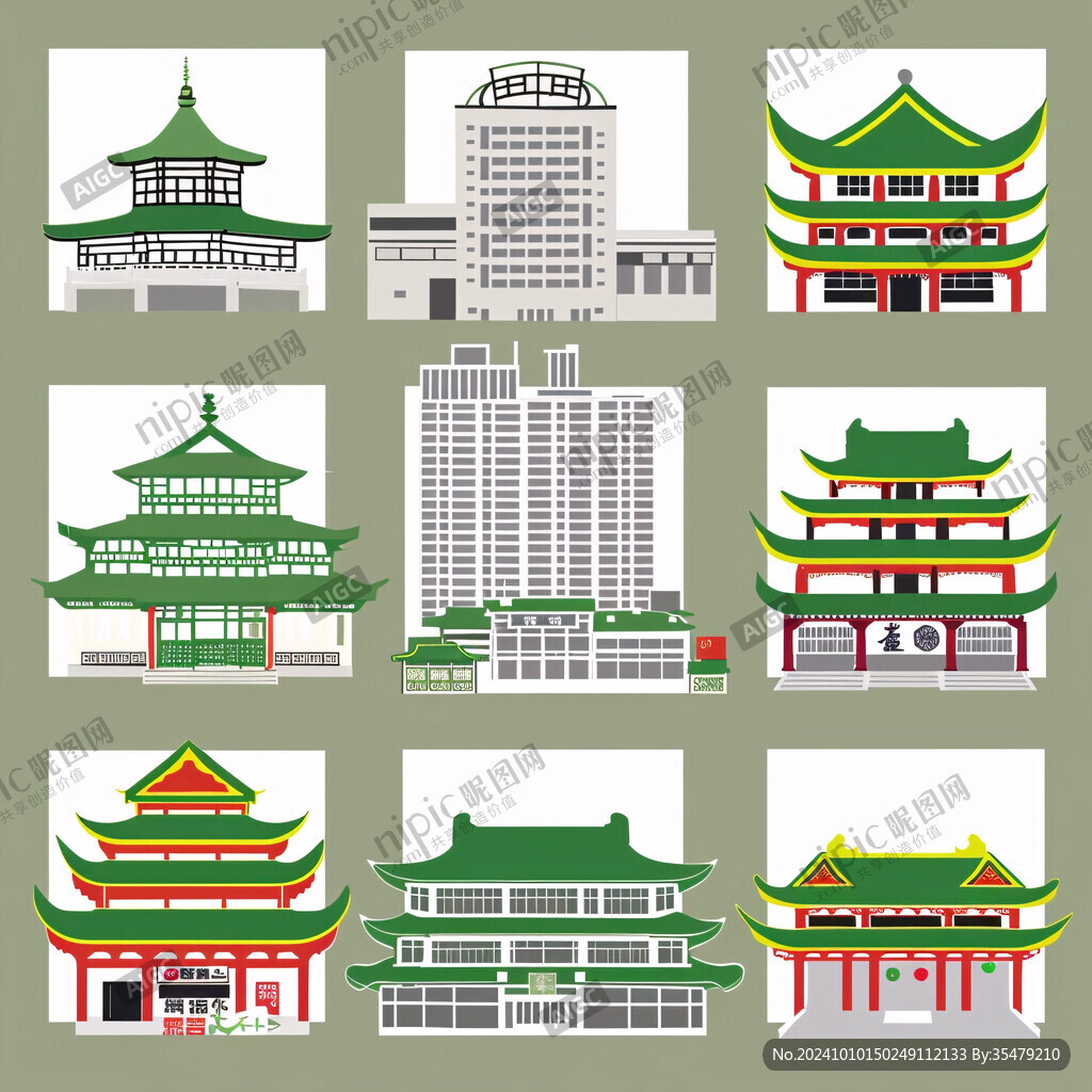 广西建筑插画