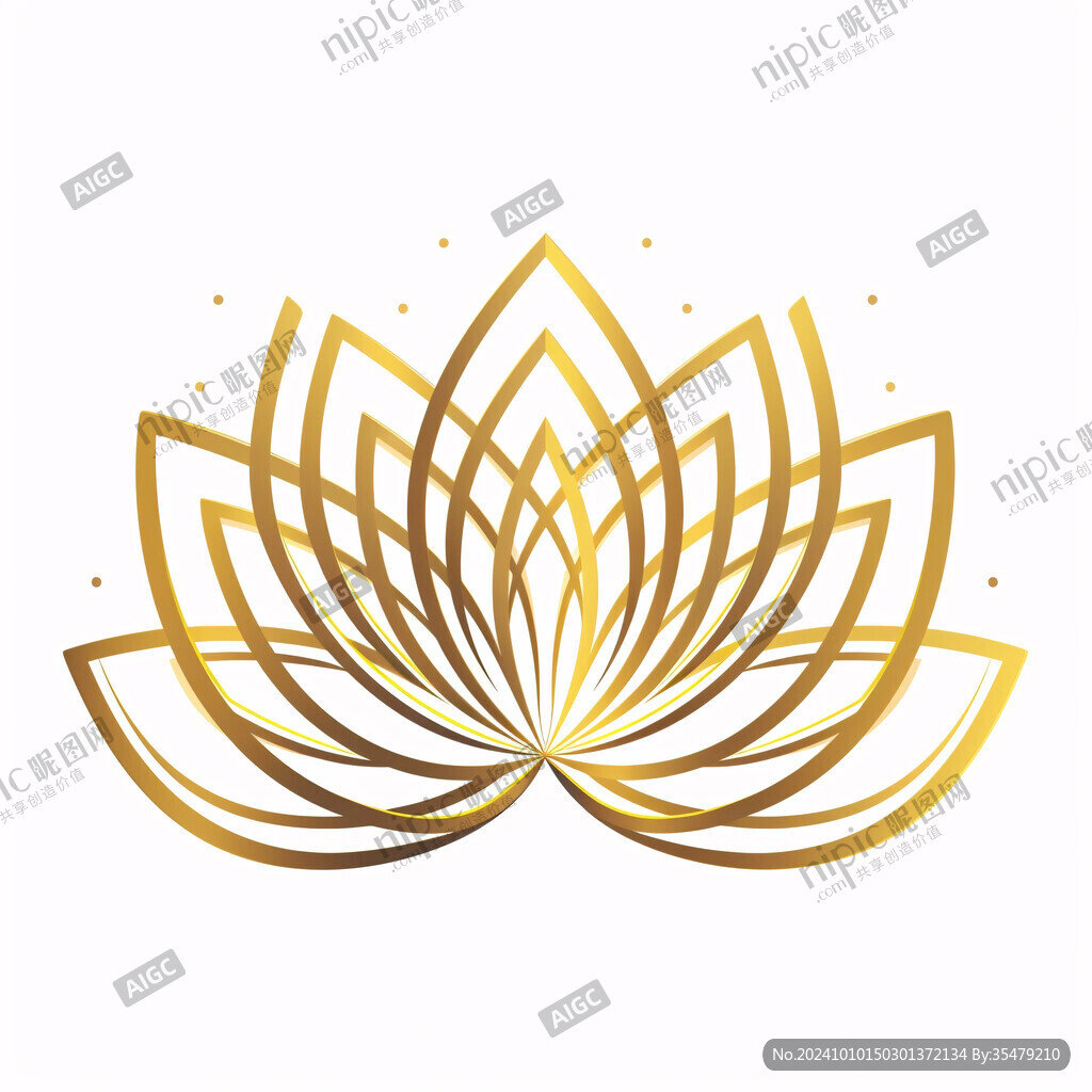 莲花烫金素材