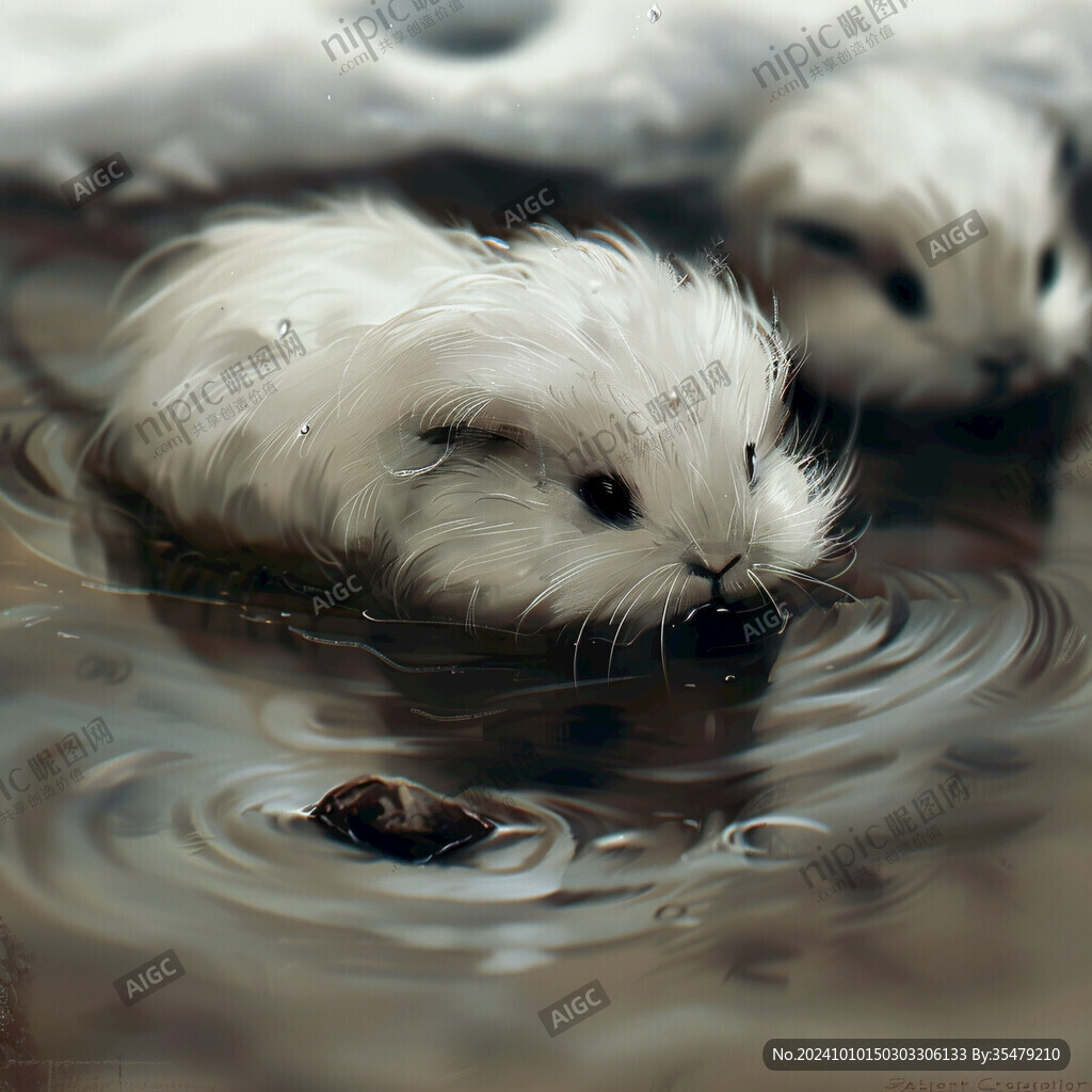 写实猫毛茸茸宠物插画