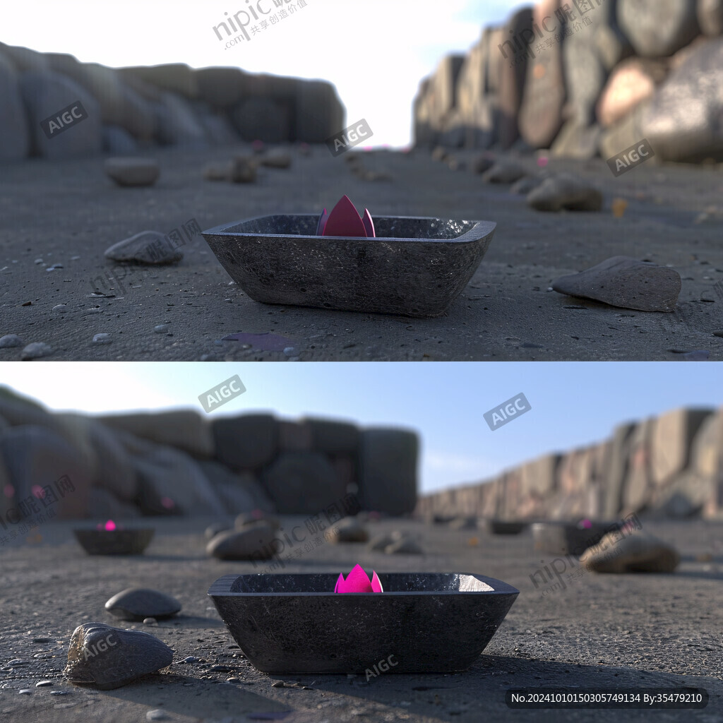 3d悬浮石头