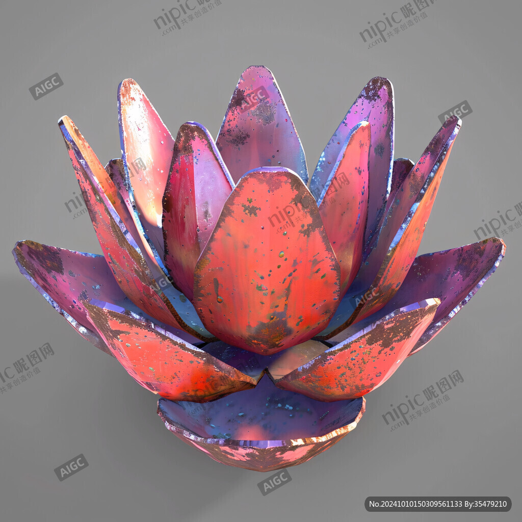 3d立体花卉荷花