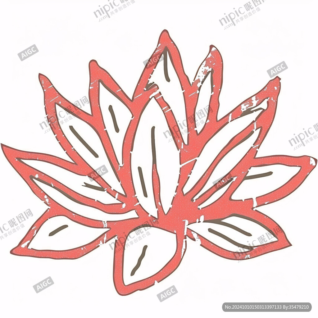莲花线条图