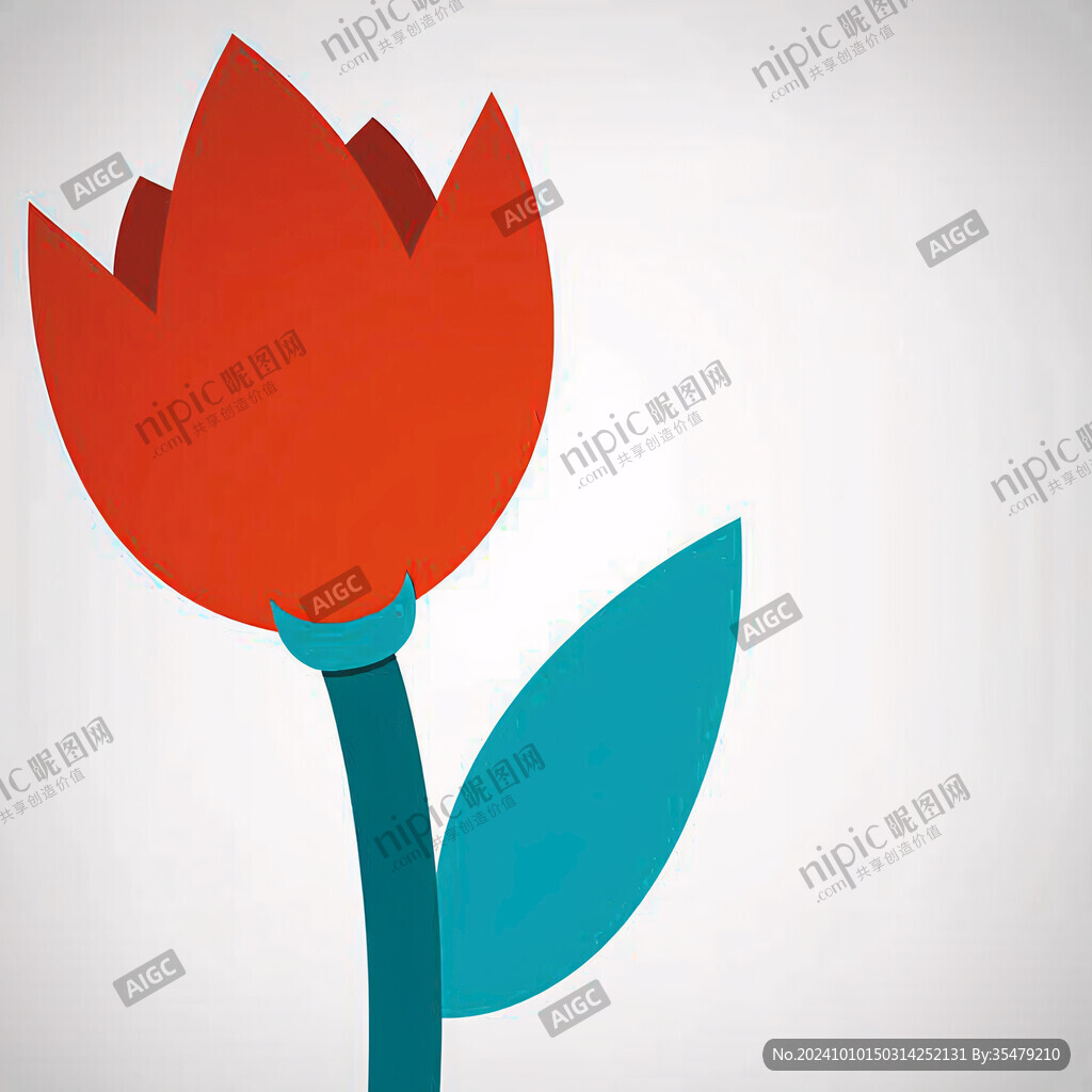 3d红色花