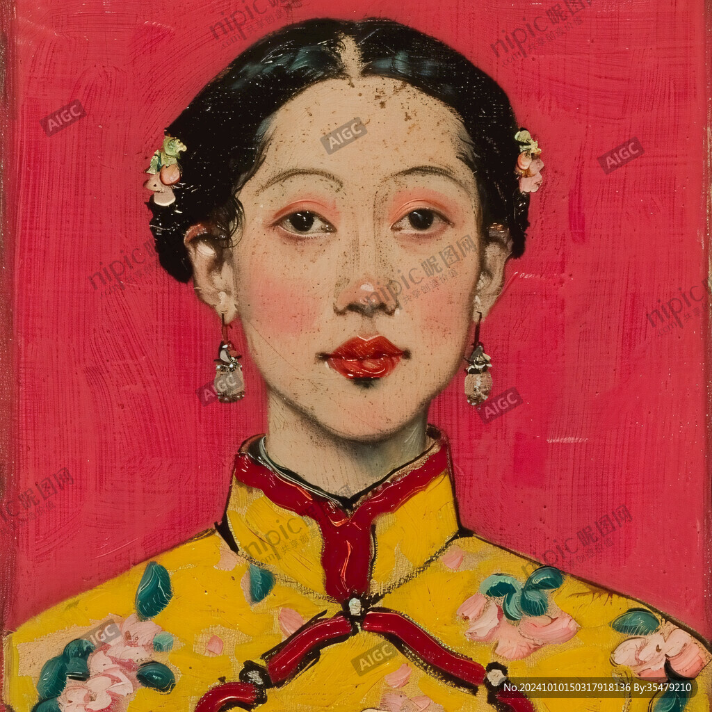 水彩民国美女