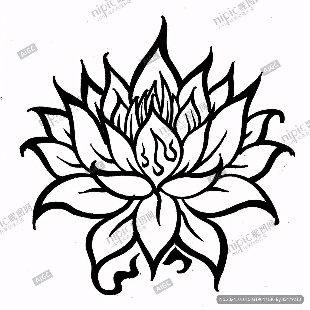 手绘莲花座