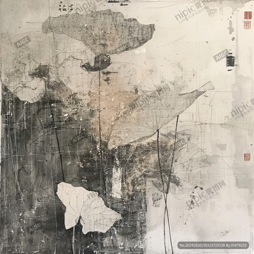 残荷装饰画