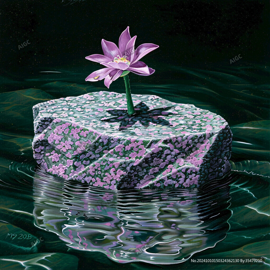 插画睡莲