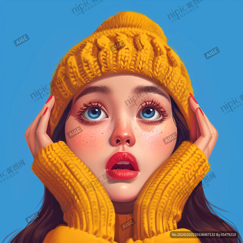 时尚美妆节日插画女孩