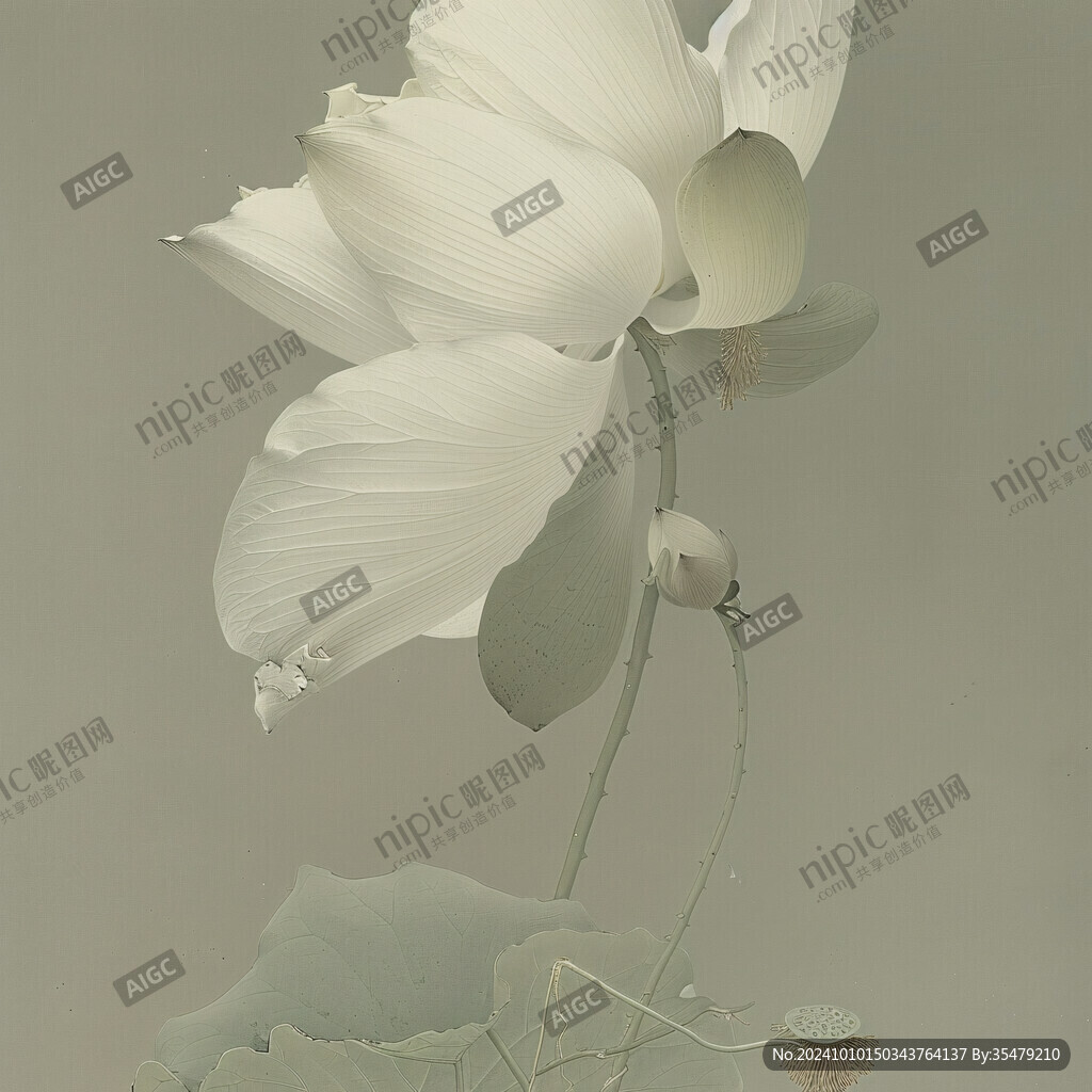 奶黄色荷花