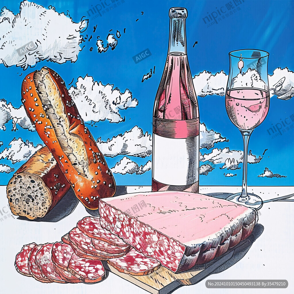 香肠插画绘腊肠