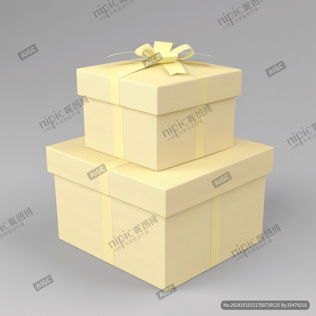 金色礼品包装盒素材