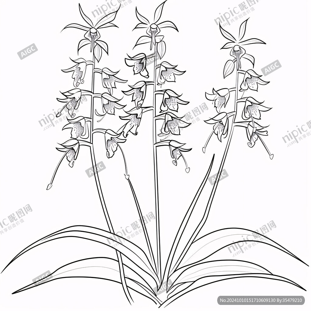 铃兰花线稿