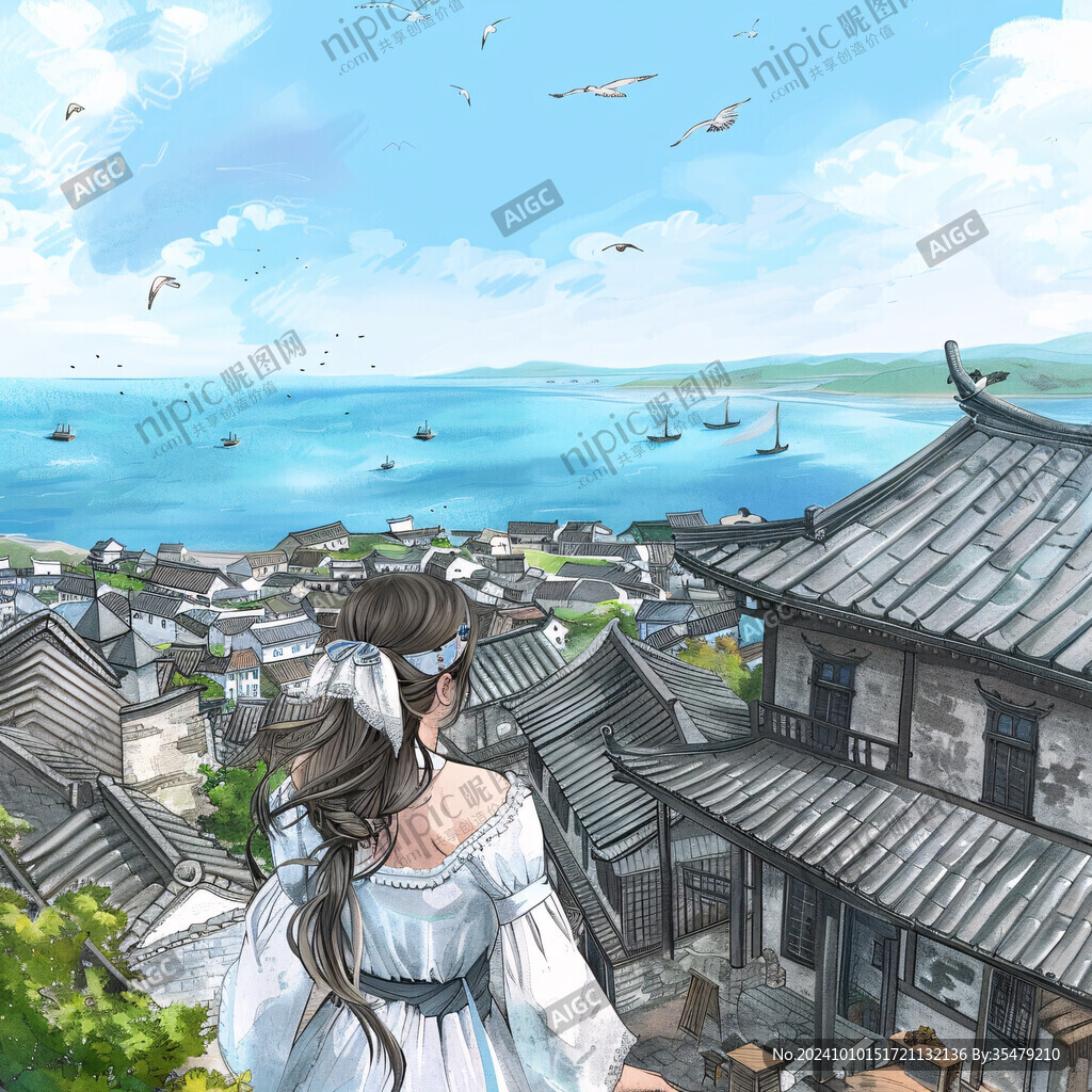 广济桥插画