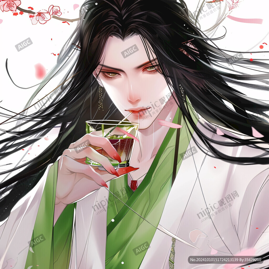 古风立绘美男插画图案