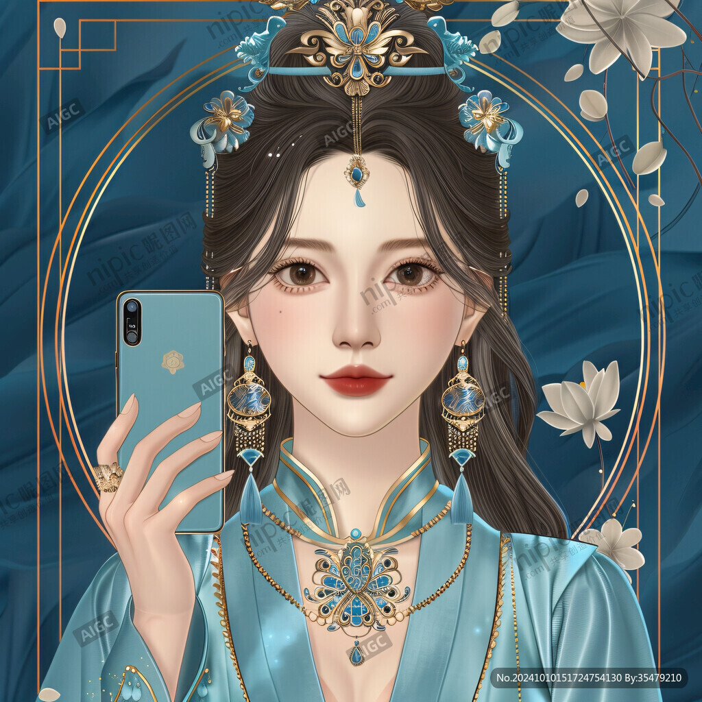 中式美女手机壳