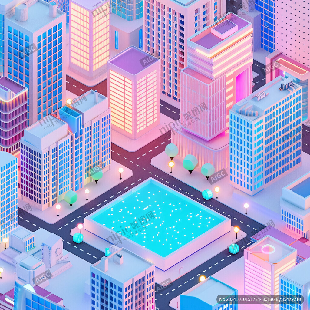 3d立体艺术城市场景