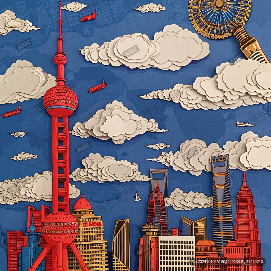 东方明珠浮雕