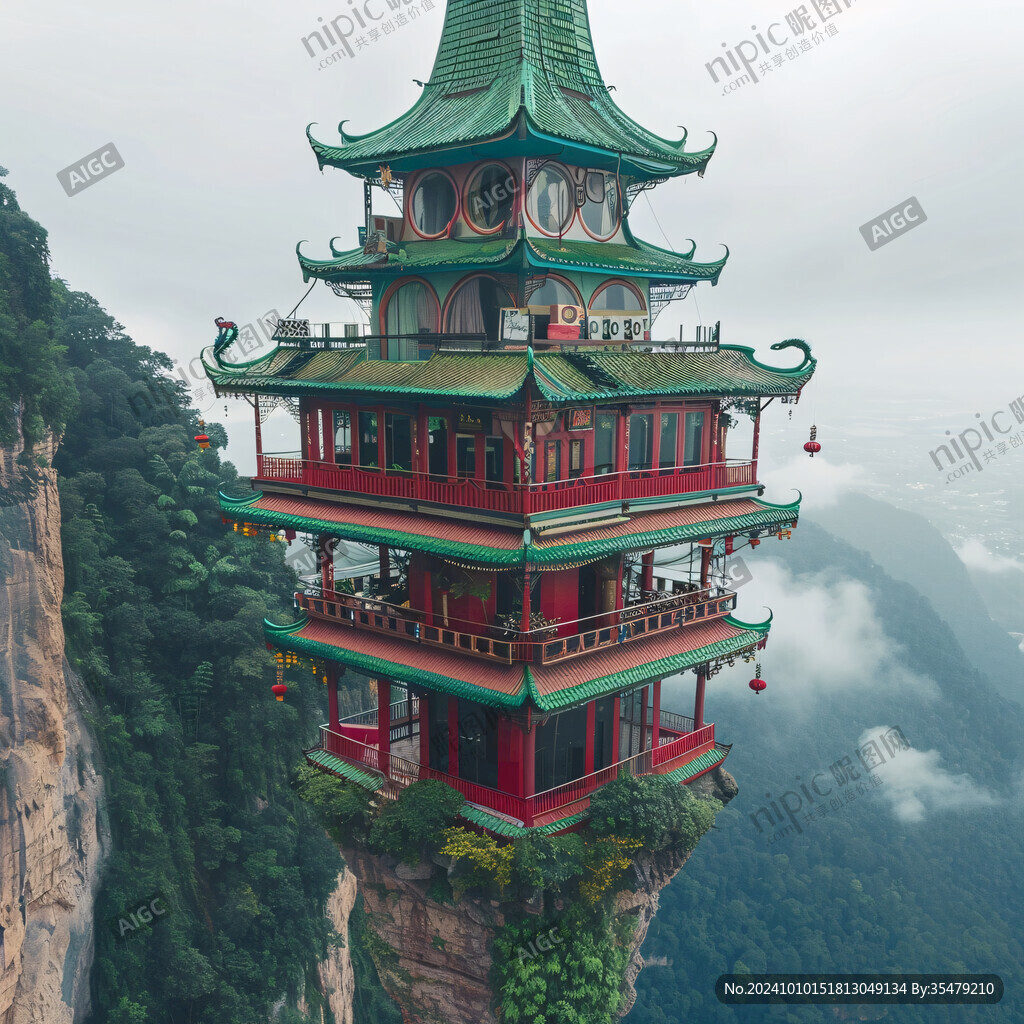八仙山公园八仙阁素材