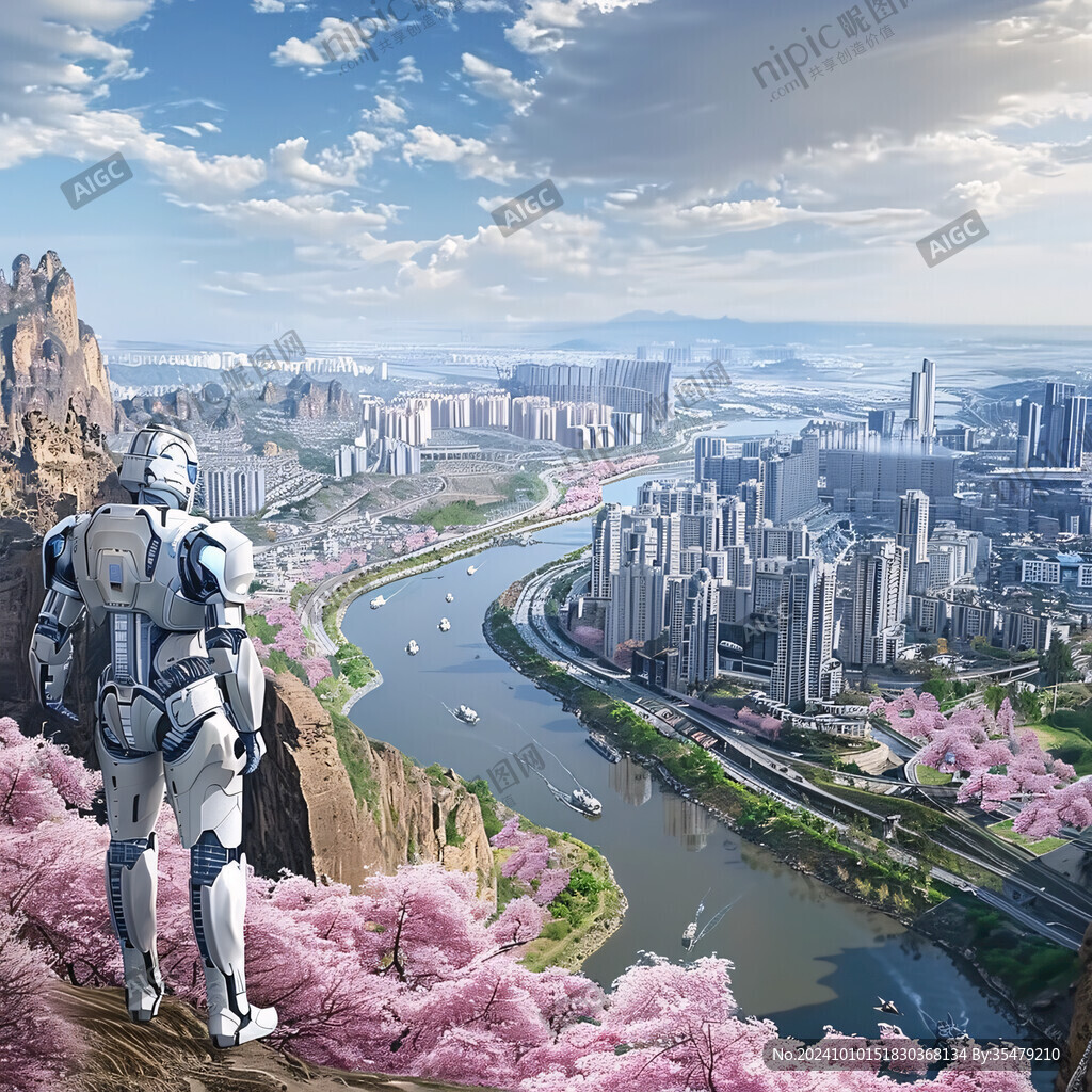 黄河上中游城市插画