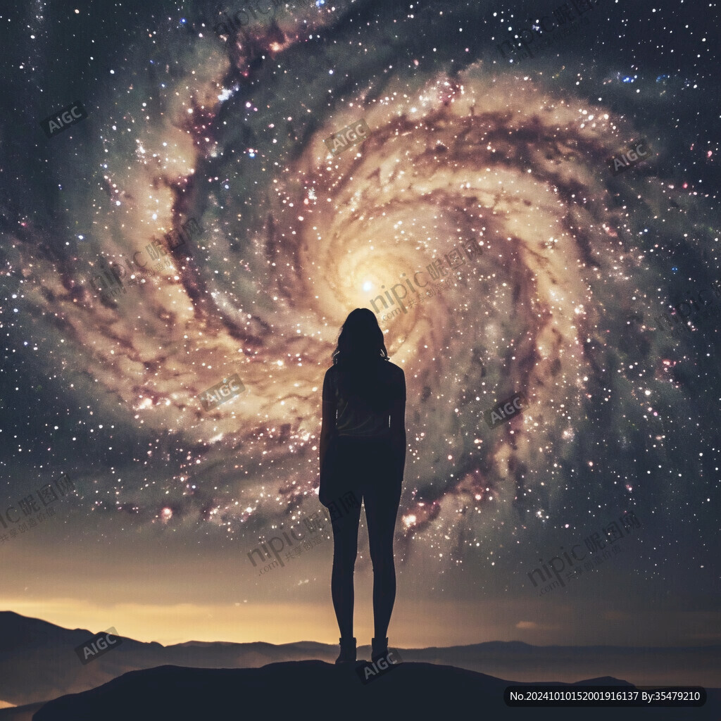 星辰大海女孩背影
