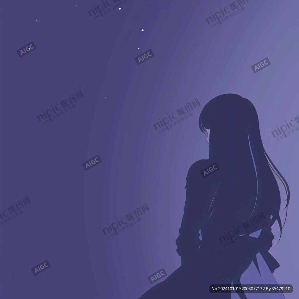 星空下的少女