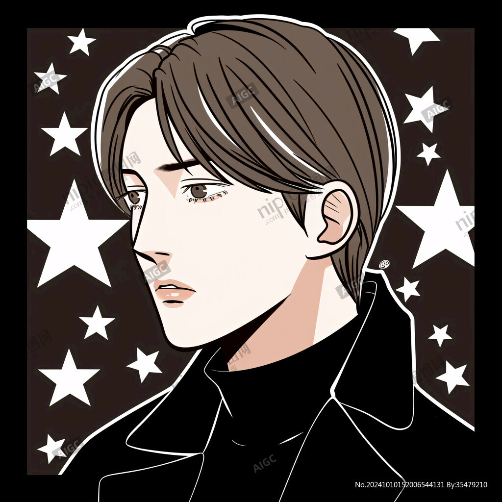男生头像插画