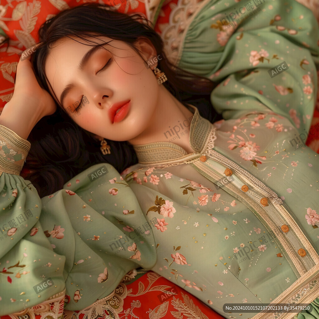 绣花美女头像