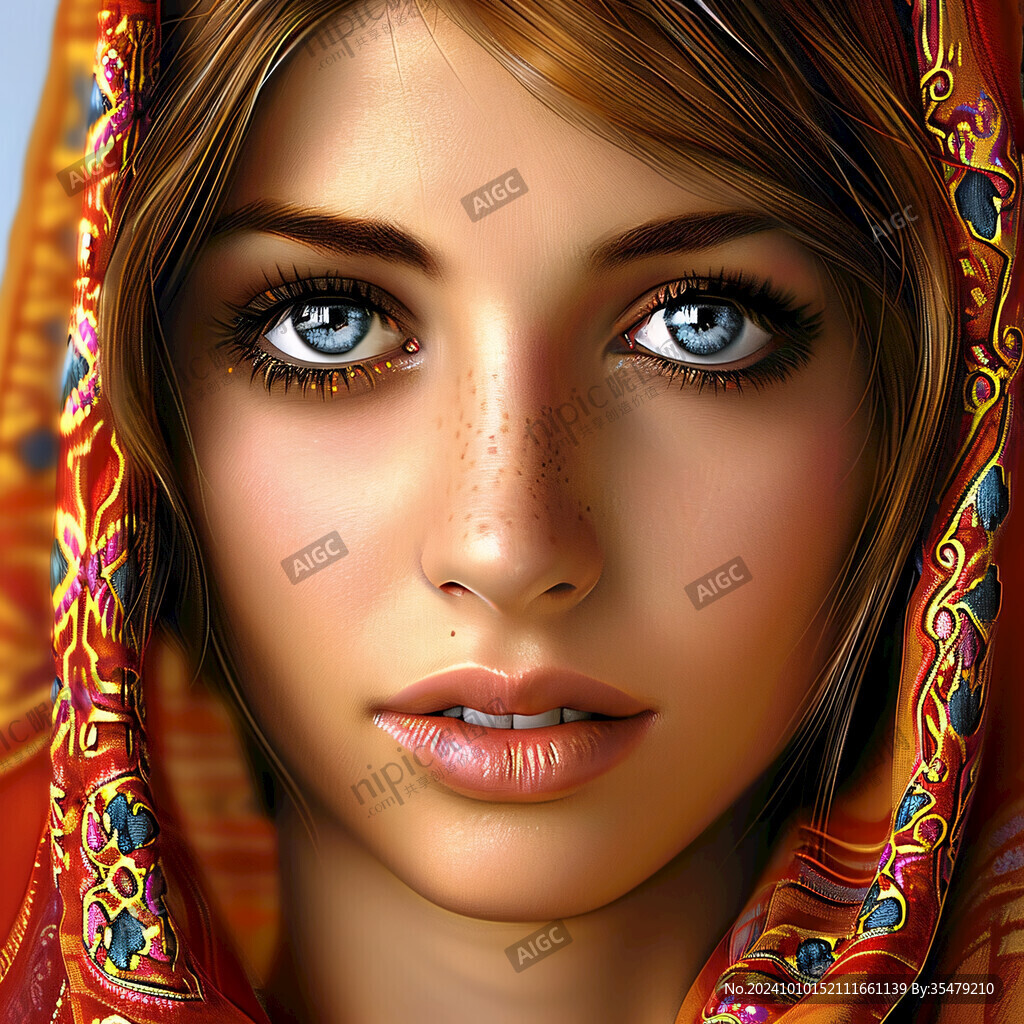 维吾尔美女插画
