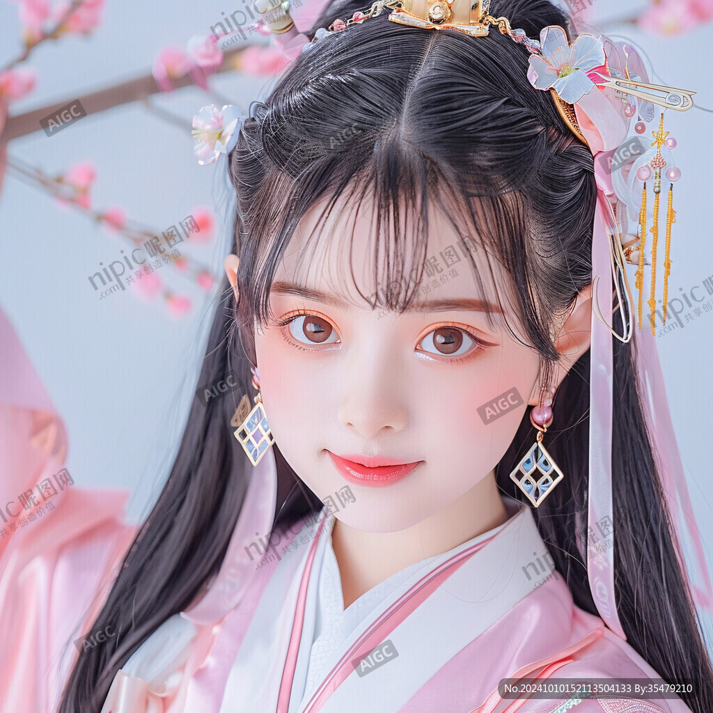 粉色汉服女子