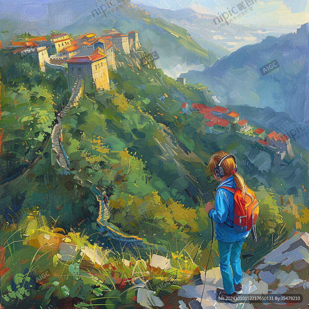 长城风景插画