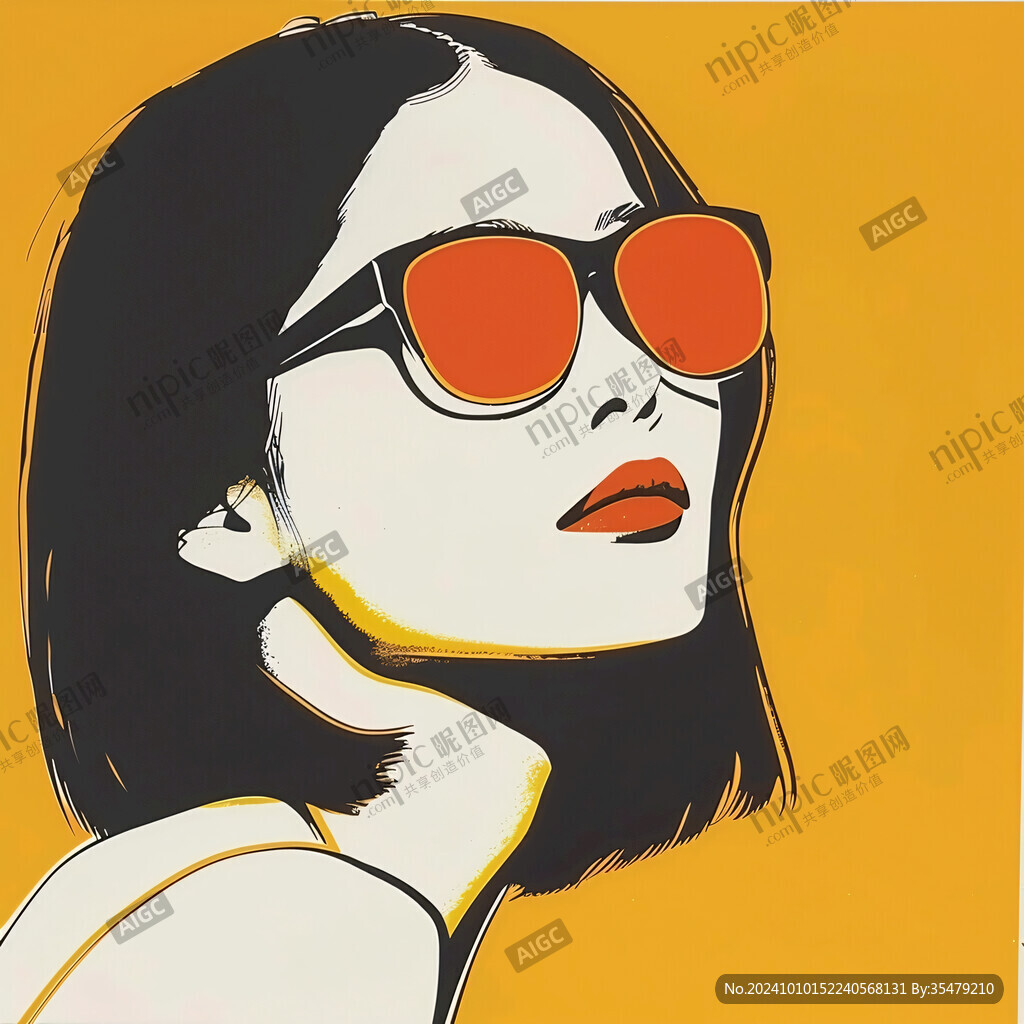 墨镜人物插画