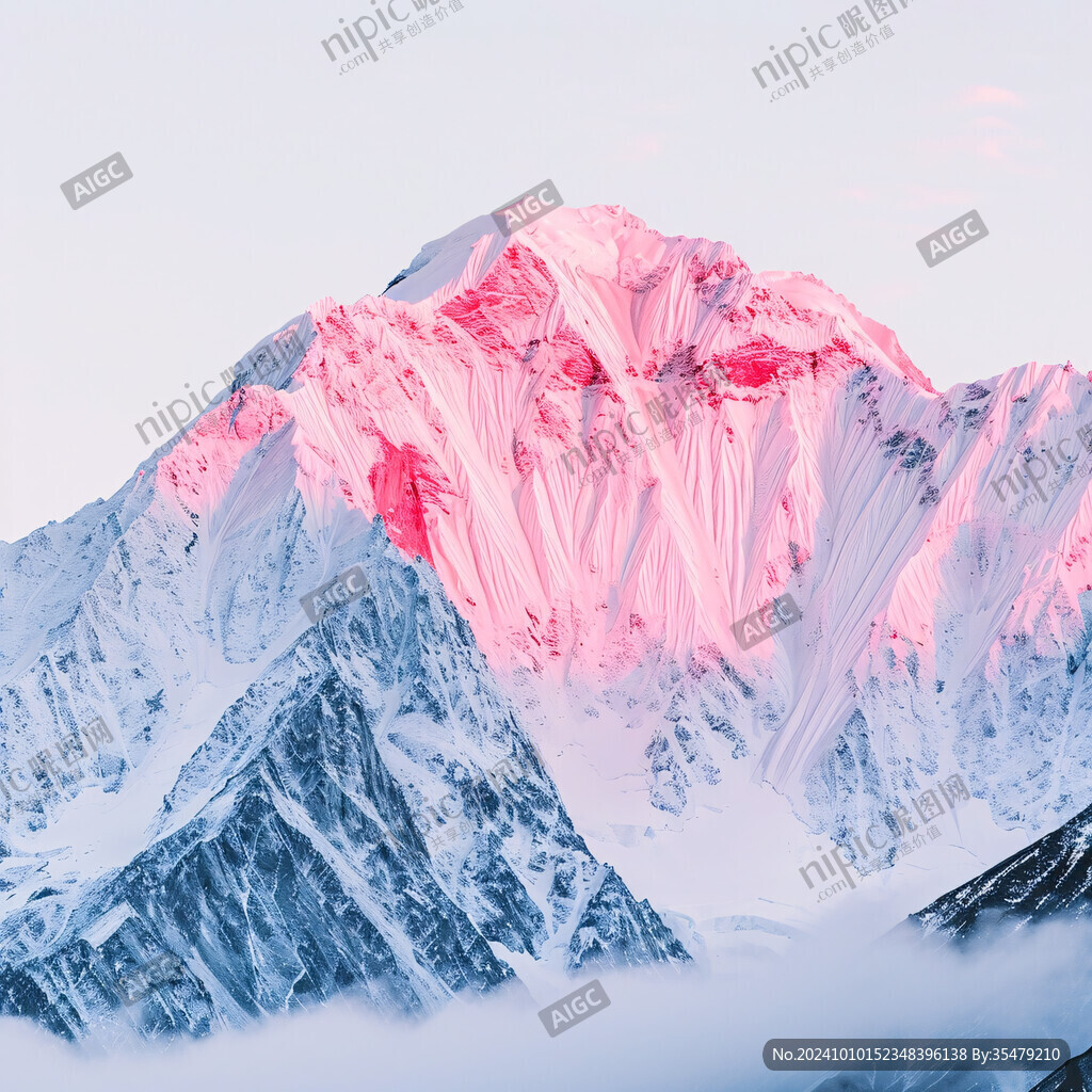 红色山白色积雪