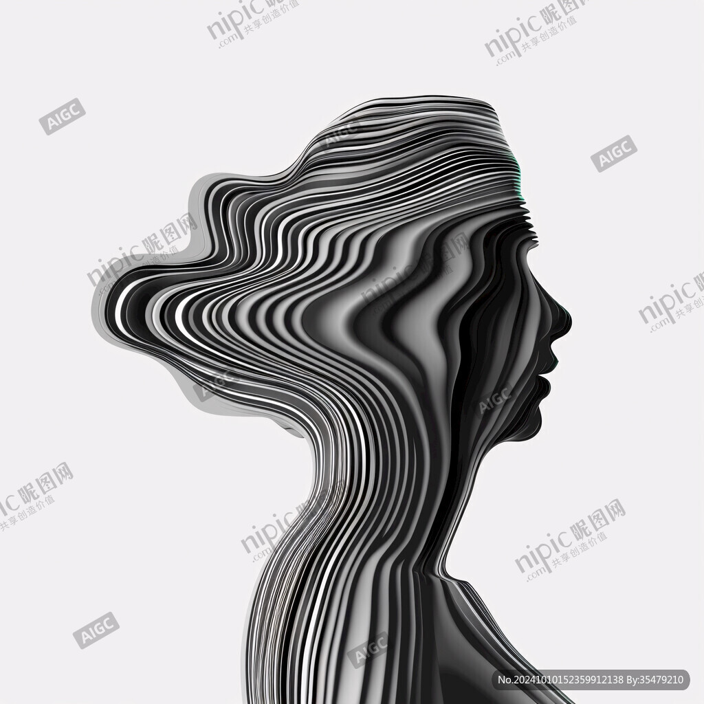 抽象线条背影