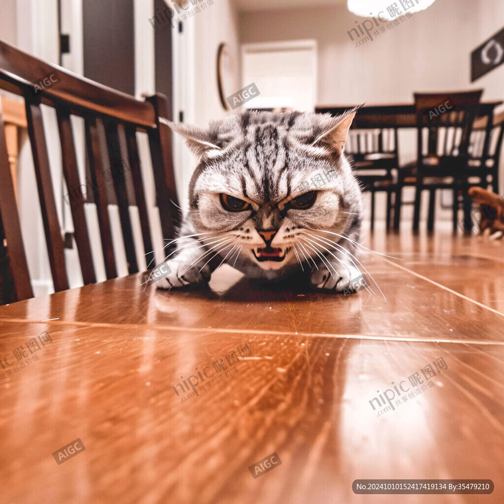 扒桌子的猫