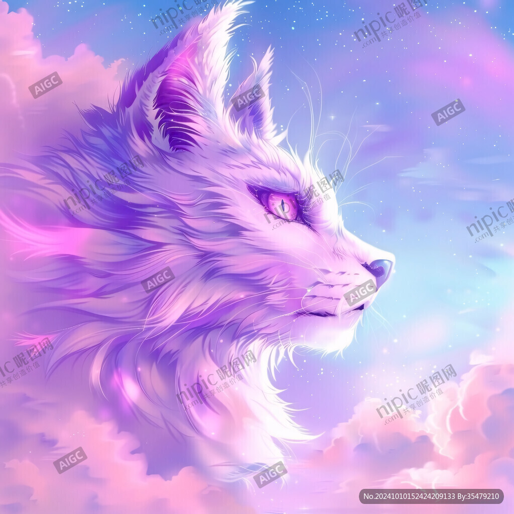 时尚手绘猛狼唯美插画