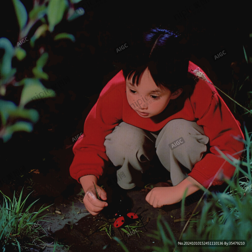 小孩种草莓