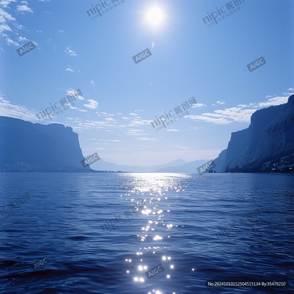 湖面反光海水素材
