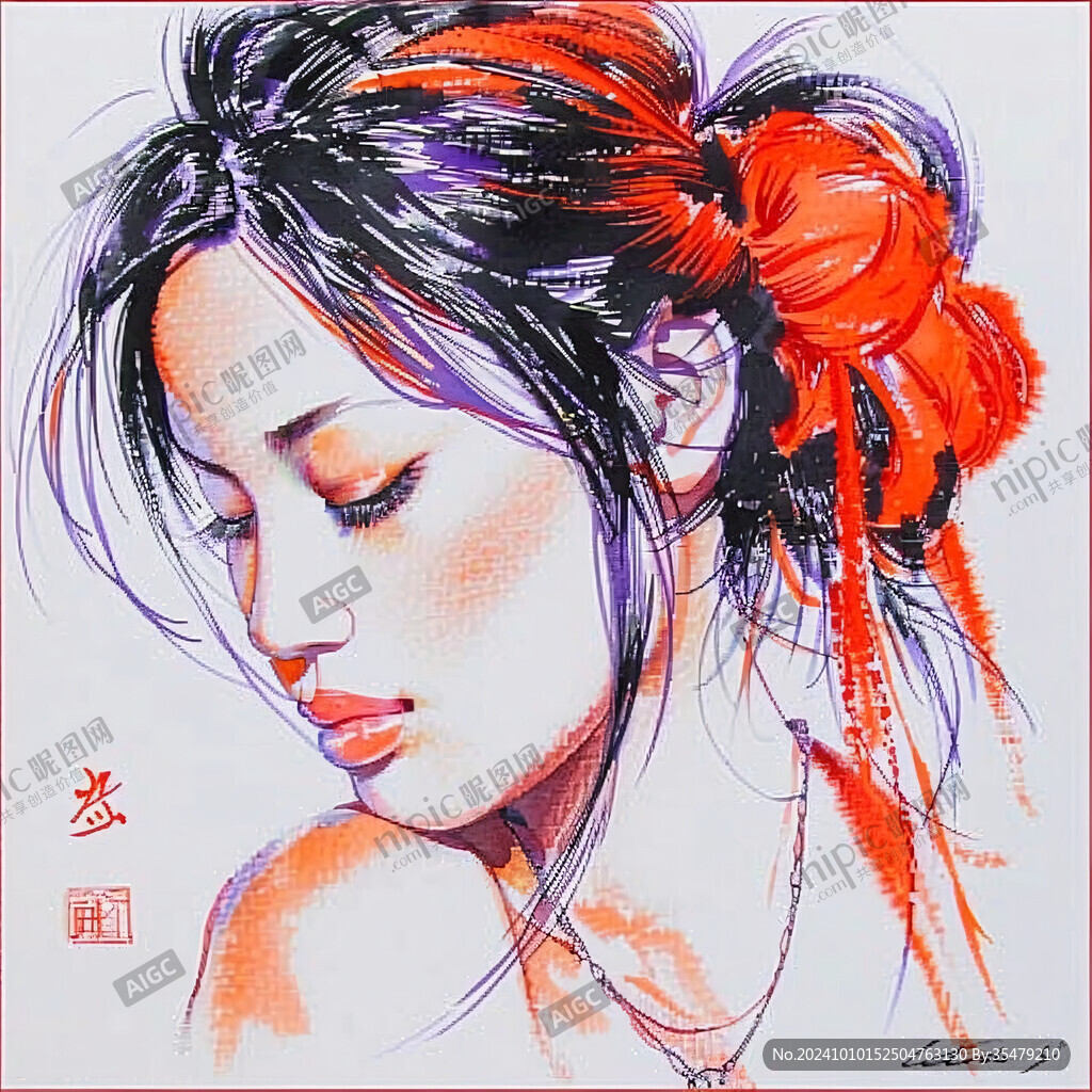 马克笔画人像