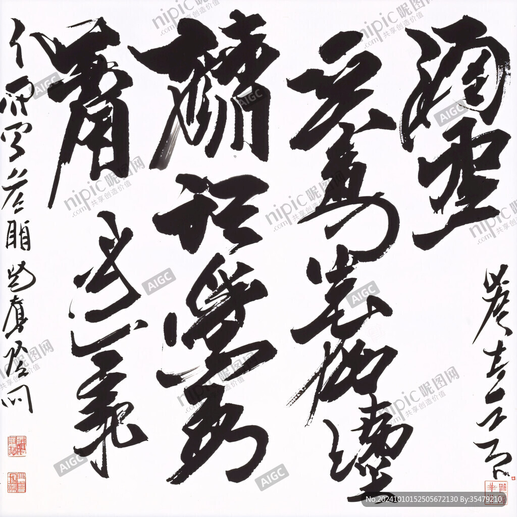 力缆狂澜书法贴图