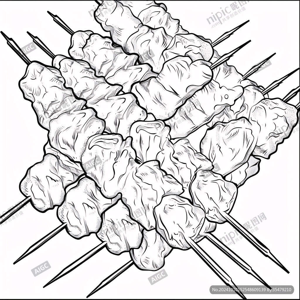 手绘烧烤面筋