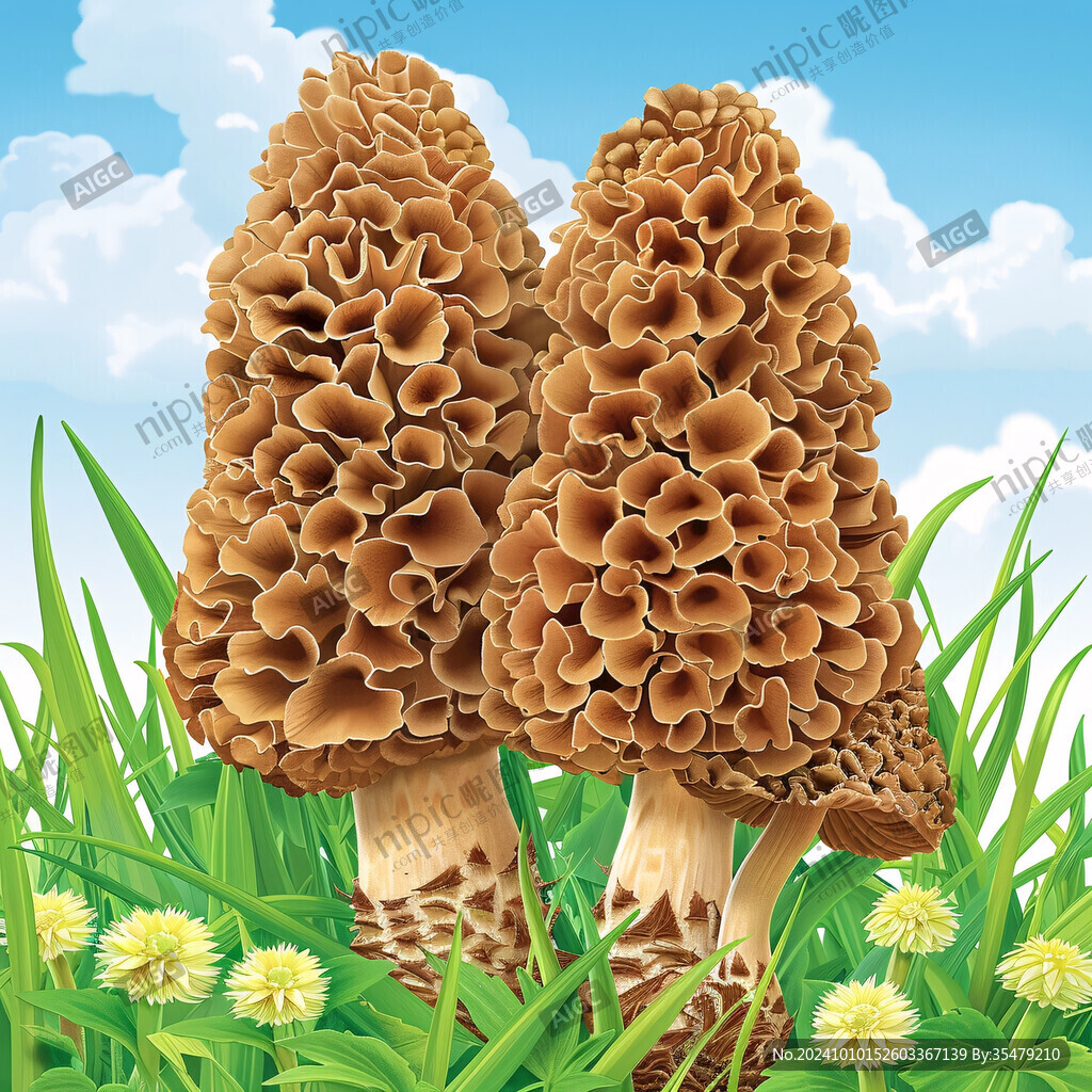 羊肚菌插画素材