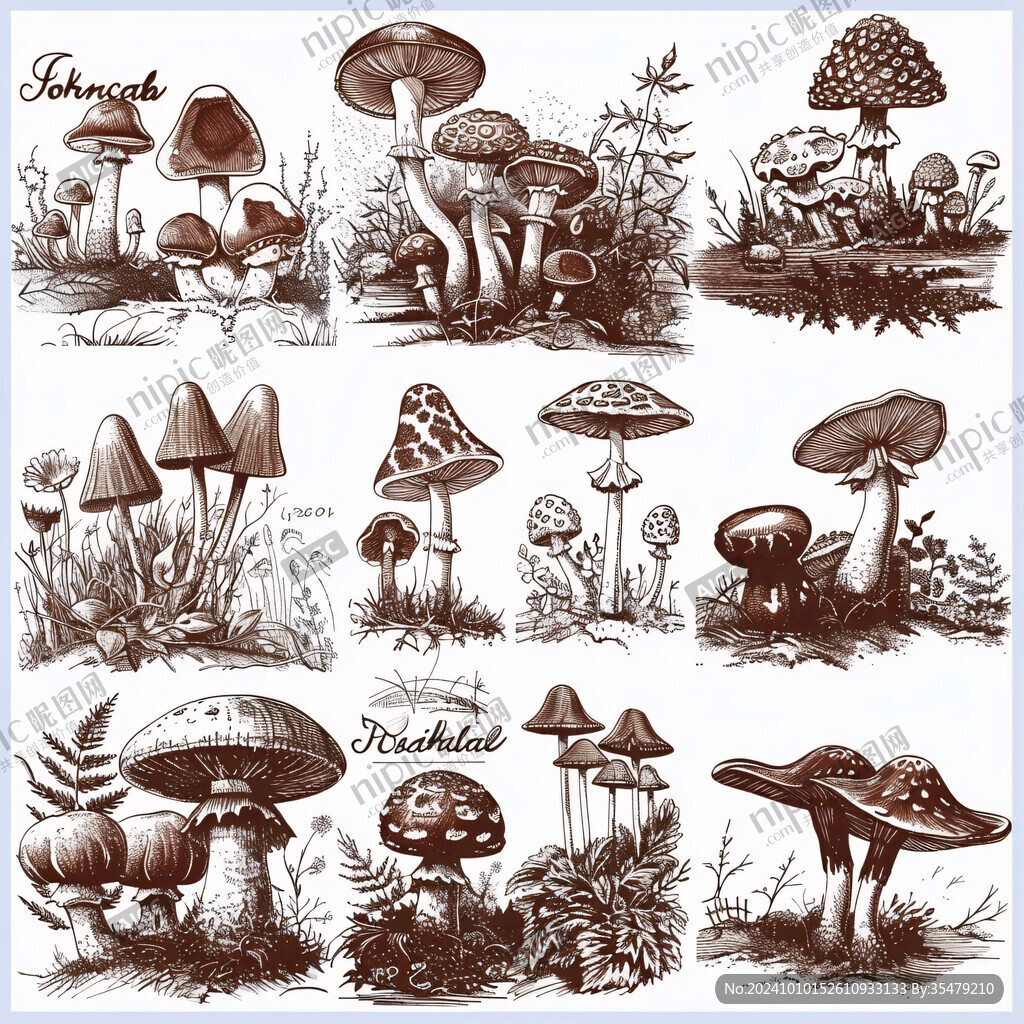 蘑菇手绘插画