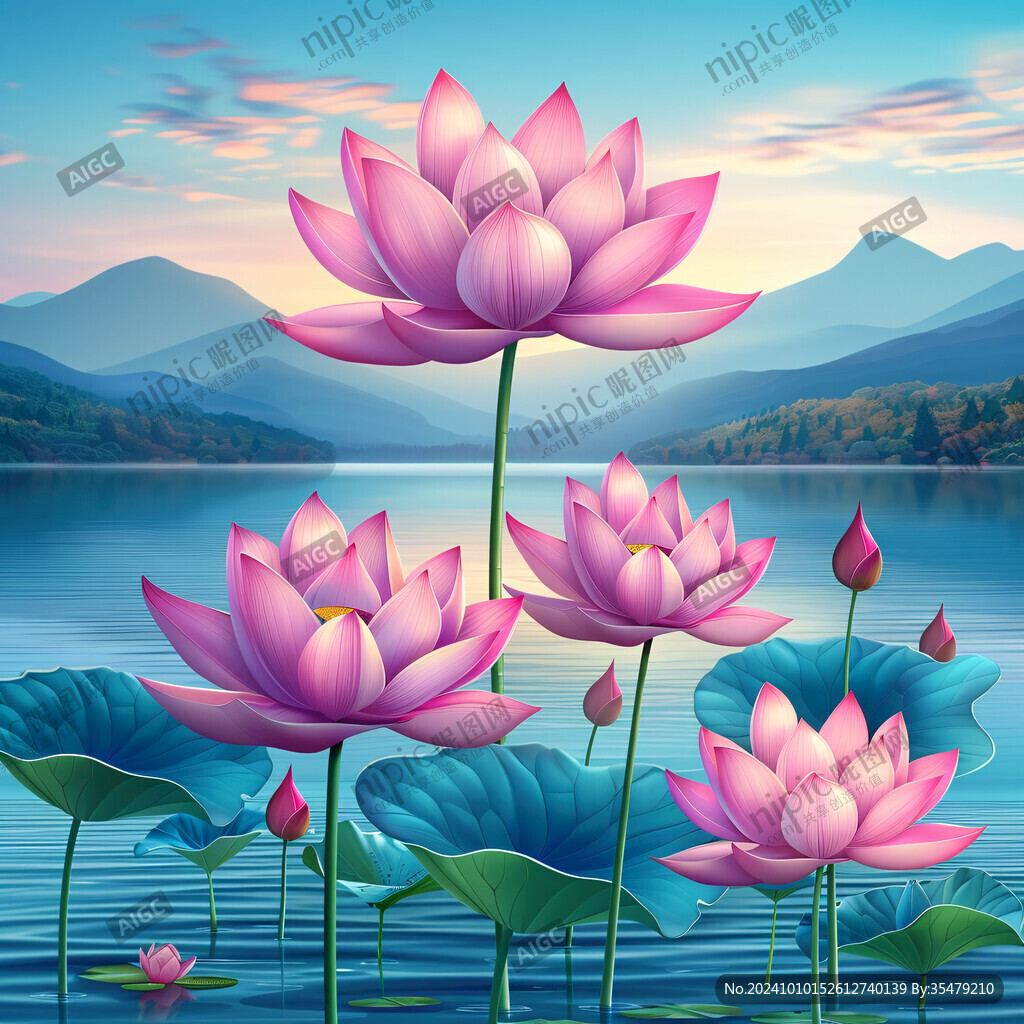 3d荷花背景